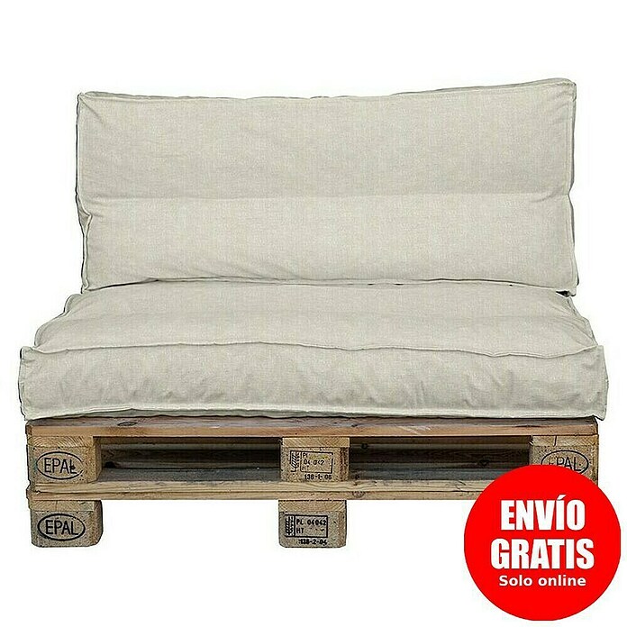 Conjunto de jardín de palets Beige (L x An x Al: 120 x 80 x 16 cm, Beige, Palet: Natural) | BAUHAUS