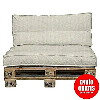 Conjunto de jardín de palets Beige (L x An x Al: 120 x 80 x 16 cm, Beige, Palet: Natural)