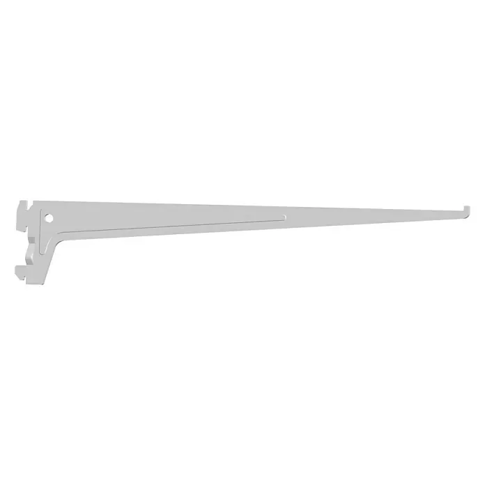 Element System Pro-Träger S 50Länge: 50 cm, Weiß, Belastbarkeit: 60 kg - Nahaufnahme einer weißen Regalkonsole für die Wandmontage, ideal für die Organisation und Aufbewahrung von Gegenständen im Haus oder Büro.