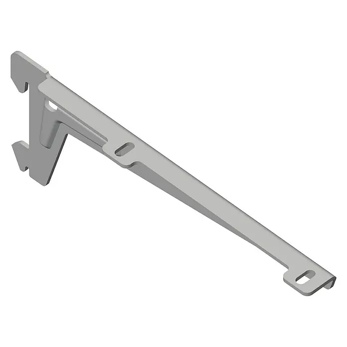 Element System Soporte para estantes - Largo: 18 cm, Plateado claro, Acero - Un soporte de estante plateado para montaje en pared, ideal para instalar estantes. Fabricado con precisión para estabilidad y fácil instalación.