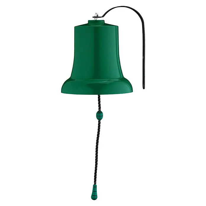 Swing King Glocke für Spielhaus - Kunststoff, Grün - Grüne Glocke mit schwarzem Zugseil und passendem grünem Griff.
