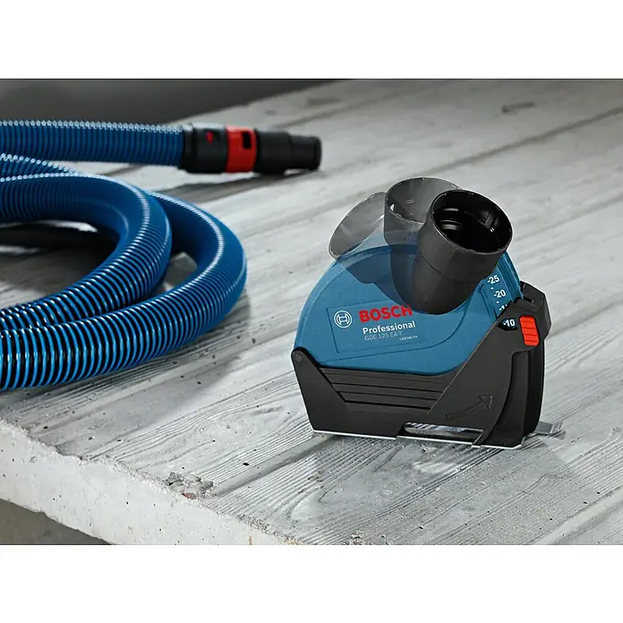 Bosch Professional Absaugvorrichtung GDE 125 EA-T - Passend für: Bosch Winkelschleifer GWS-Serie mit Ø 125 mm - Bosch GDE 125 EA-T Staubabsaughaube für Winkelschleifer, ideal für staubfreies Arbeiten. Mit flexiblen Anschluss für Staubsauger.