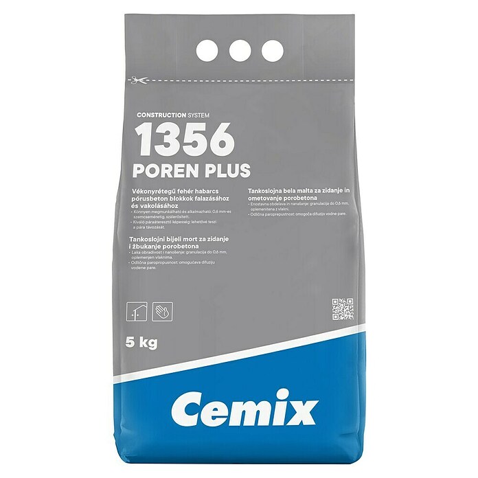 Cemix Vapneno-cementna žbuka za ručnu obradu  (5 kg, Bijele boje) | BAUHAUS