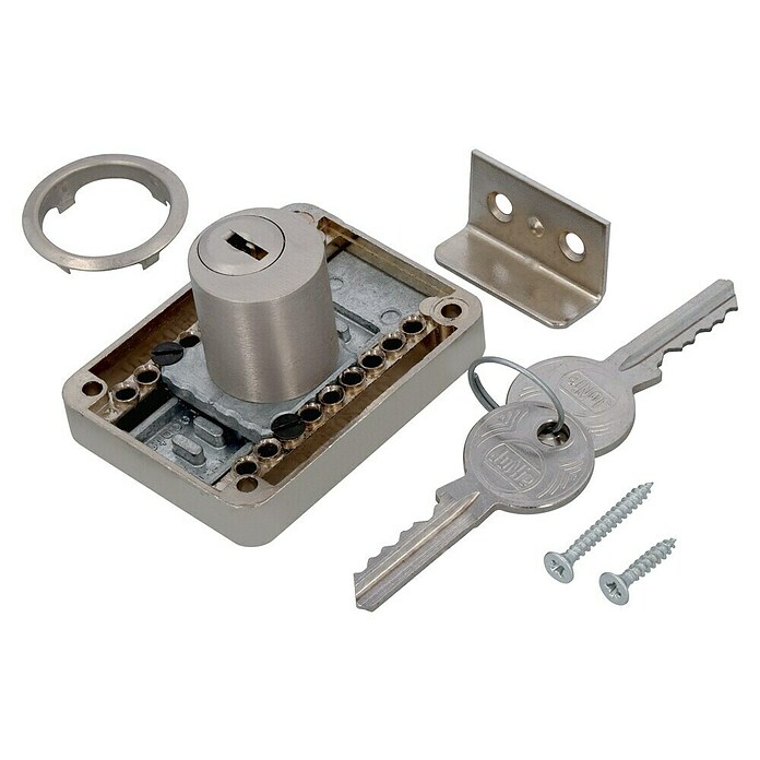 Stabilit Aufschraub-Riegelschloss (Durchmesser Zylinder: 22 mm, L x B x H: 45 x 59 x 10 mm)