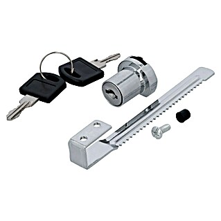 Cerradura de puerta corredera de cristal (Largo: 125 mm, Apto para: Espesor del vidrio 4 - 7 mm)