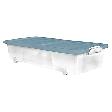 Caja de almacenaje (L x An x Al: 40 x 80 x 17 cm, Color de la tapa: Azul/Verde/Rosa o Marrón)