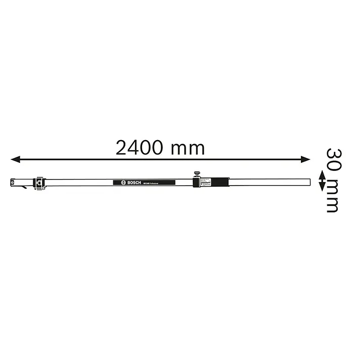 Bosch Professional Messlatte GR 240 - Arbeitshöhe: 2,4 m - Bosch GR 240 Professional Messlatte, 2400 mm lang, 30 mm breit, mit verstellbarer Klemme.