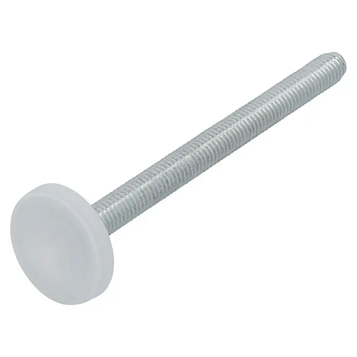 Häfele Regulierschrauben - Ø x L: 30 x 120 mm, M 10 - Nahaufnahme eines Stellfußes mit Gewinde, ideal für Möbel und Geräte, um Unebenheiten auszugleichen.