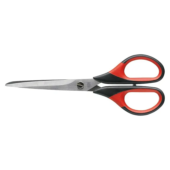 Wisent Bastelschere - Schnittlänge: 80 mm, Länge: 180 mm - Hochwertige Schere mit roten und schwarzen Griffen für präzise Schnitte in Büro und Haushalt. Ideal für Papier, Stoff und mehr.