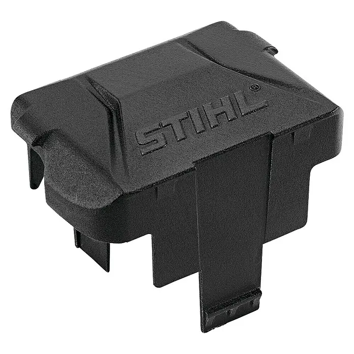 Stihl AK Deckel für Akkuschacht - Passend für: Geräte aus dem AK- & AP-System - Schwarze, strukturierte Kunststoff-Schutzabdeckung mit Stihl-Logo.