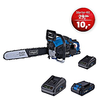 Scheppach IXES 20V Maschinenpaket (Benzin-Kettensäge PCS56E + Starterkit)