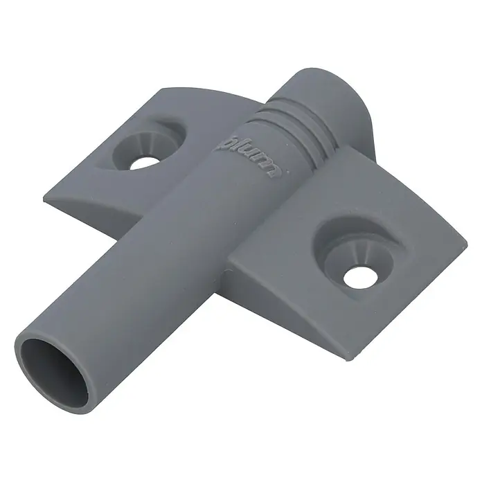 Adapterplatte K - Passend für: Blum Blumotion Türdämpfer, Kunststoff - Grauer Blum-Tip-On für grifflose Möbel, mit zylindrischem Auslöser und Befestigungsplatten. Ideal für Schubladen und Türen.