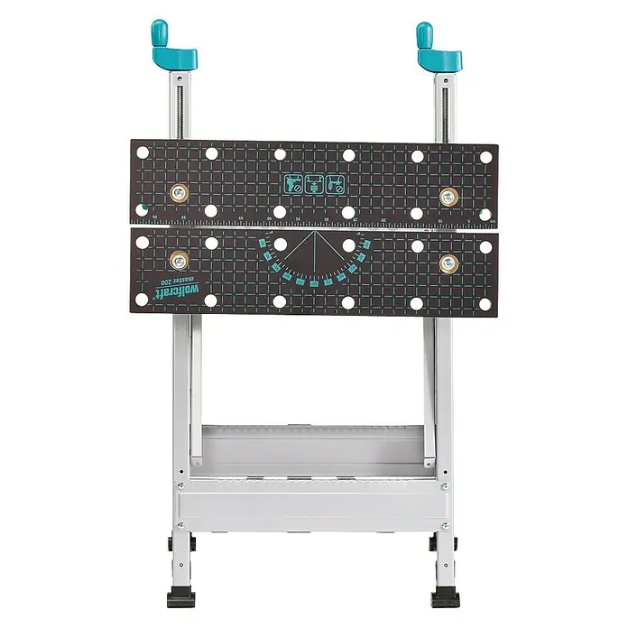 Wolfcraft Master Banco de trabajo 200 - Altura de trabajo: 800 mm, Carga soportada: 180 kg - Banco de trabajo Wolfcraft Master 200 con mordazas ajustables y medición de ángulo y longitud integrada para trabajos precisos.