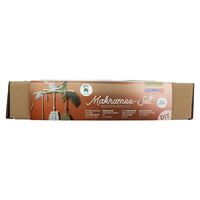 Glorex Bastel-Set Makramee Wandschmuck - Beige/Braun - DIY Makramee-Set zur Wanddekoration. Das Set enthält alle Materialien, um einen trendigen Wandbehang selbst zu knüpfen.