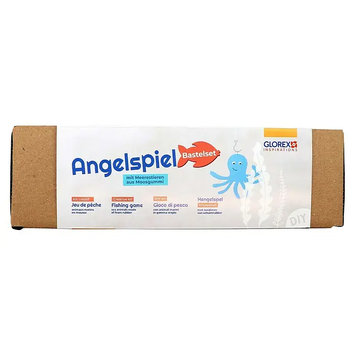 Glorex Bastel-Set Angelspiel - Blau/Bunt - Bastelset "Angelspiel" mit Meerestieren aus Moosgummi für kreativen Bastelspaß mit Kindern.