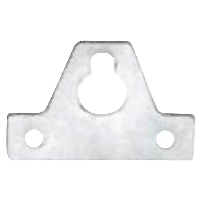 Suki Herraje para colgar armarios - Largo: 65 mm - Placa de montaje de pared metálica plateada con ranura en forma de ojo de cerradura y dos orificios para tornillos.