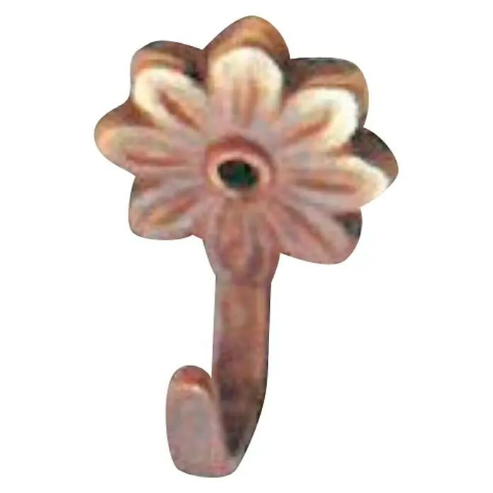 Häfele Gancho para colgar - L x An x Al: 36 x 50 x 3 mm, Marrón - Perchero de metal con forma de flor, ideal para montaje en pared para guardar ropa. Diseño decorativo.