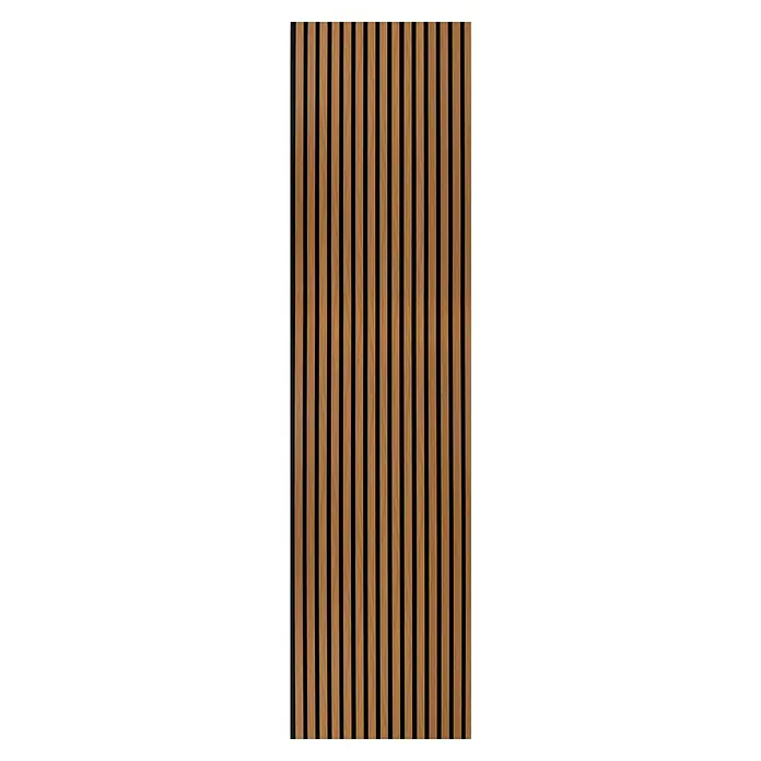 Panel acústico decorativo - 244 x 60,5 x 2,2 cm, Roble - Panel de madera con listones verticales para revestimiento de paredes. El panel decorativo con aspecto de madera es ideal para interiores.