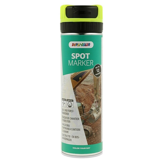 Dupli-Color Markierungsspray Bau und Forst (Leuchtgelb, Farbstark, 500 ml)