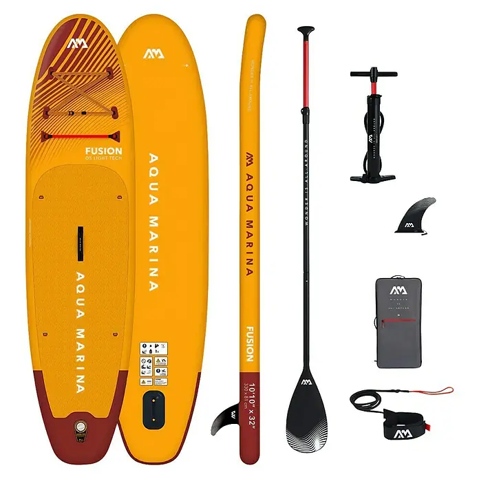 Aqua Marina SUP-Board Fusion - L x B x H: 330 x 81 x 15 cm, Nutzlast: 150 kg, Aufblasbar - Das Aqua Marina Fusion Paddleboard Set, inklusive Board, Paddel, Pumpe und Zubehör, ideal für Wassersportler.