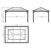 Sojag Pavillon Verona 10 x 14 (423 x 298 x 261 cm, Anthrazit)