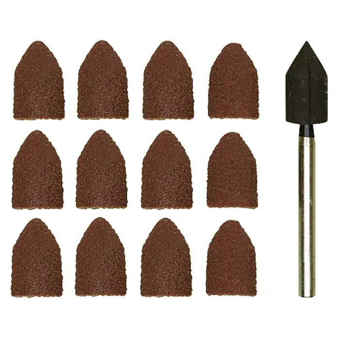 Proxxon Juego de punteras de lija N.º 28987 - 9 mm, 10 ud. - Capuchones de lijado y mandril para el cuidado de uñas. Ideal para salones de belleza profesionales y uso doméstico.