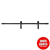 Herraje para puerta corredera de vidrio plano (Acero, Negro mate) | BAUHAUS