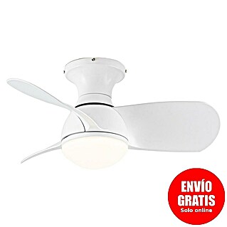 Cristal Record Ventilador de techo Sukhoi (Blanco, 64 cm, 25 W, Blanco cálido)
