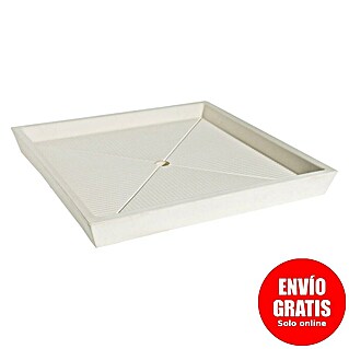 Plato de ducha para jardín (80 x 80 cm, Hormigón, Blanco)