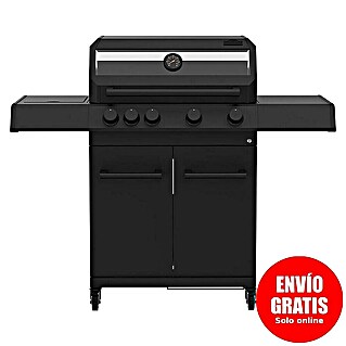 Kingstone KMS Barbacoa de gas Cliff 4500 Beast Black (Superficie de la parrilla (An x Pr): 72 x 45 cm, 17 kW, Número de quemadores: 4)