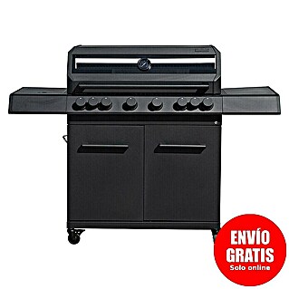 Kingstone KMS Barbacoa de gas Cliff 6500 Beast Black (Superficie de la parrilla (An x Pr): 90,5 x 45 cm, 27,2 kW, Número de quemadores: 6)