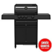 Kingstone KMS Barbacoa de gas Cliff 3500 Beast Black (Superficie de la parrilla (An x Pr): 61 x 45 cm, 13,5 kW, Número de quemadores: 3) | BAUHAUS