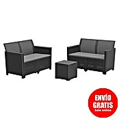 Keter Conjunto de muebles Marie (3 pzs., Polipropileno, Negro) | BAUHAUS