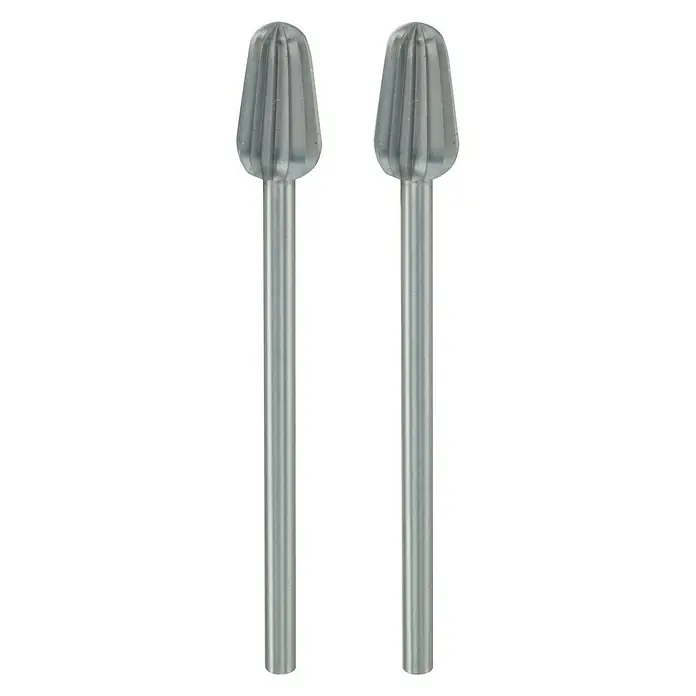 Proxxon Fräser No 28723 - Durchmesser Kopf: 6 mm, 2 Stk. - Zwei Nagelbohrer mit geriffelten Köpfen und langen, schlanken Schäften für professionelle Nagelpflege und Design.