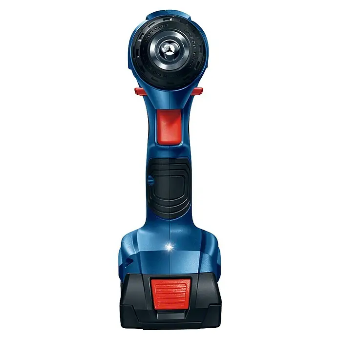 Bosch Professional AMPShare 18V Akku-Bohrschrauber GSR 18V-21 - 18 V, Ohne Akku, Ohne Koffer - Nahaufnahme eines blauen Akku-Bohrschraubers von Bosch. Das Werkzeug ist robust und für vielfältige Schraub- und Bohrarbeiten geeignet.