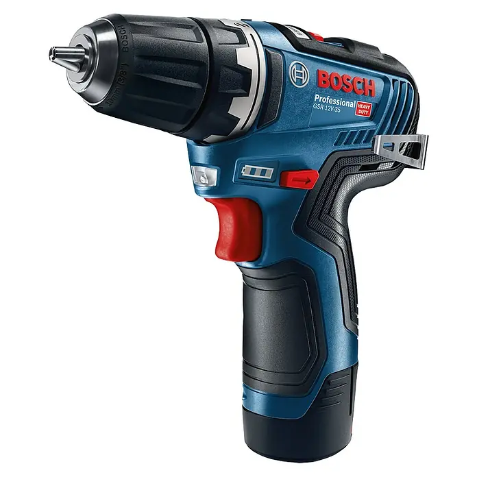 Bosch Professional Akku-Bohrschrauber GSR 12V-35 - 12 V, 2 Akkus, 3 Ah - Akkuschrauber von Bosch Professional, Modell GSR 12V-35, ideal für schwere Arbeiten. Kompakt und leistungsstark.