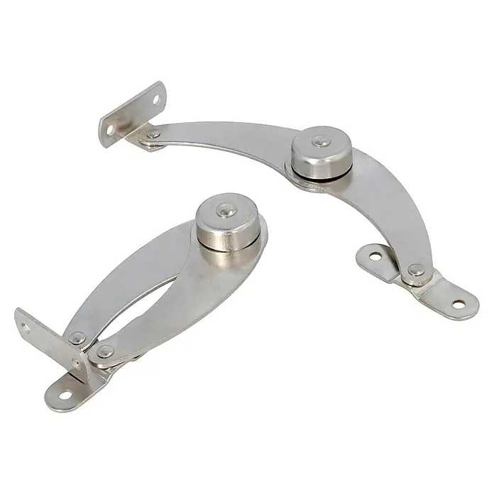 Häfele Klappenhalter - Länge: 150 mm, Links - Zwei Möbelstützbänder aus Metall zur Befestigung von Möbelklappen und -türen, die ein sanftes Öffnen und Schließen ermöglichen.