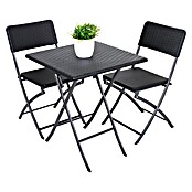 Garden Pleasure Balkonmöbel-Set Ventana (3 -tlg., Stahl, HDPE, Schwarz, Klappbar) | BAUHAUS