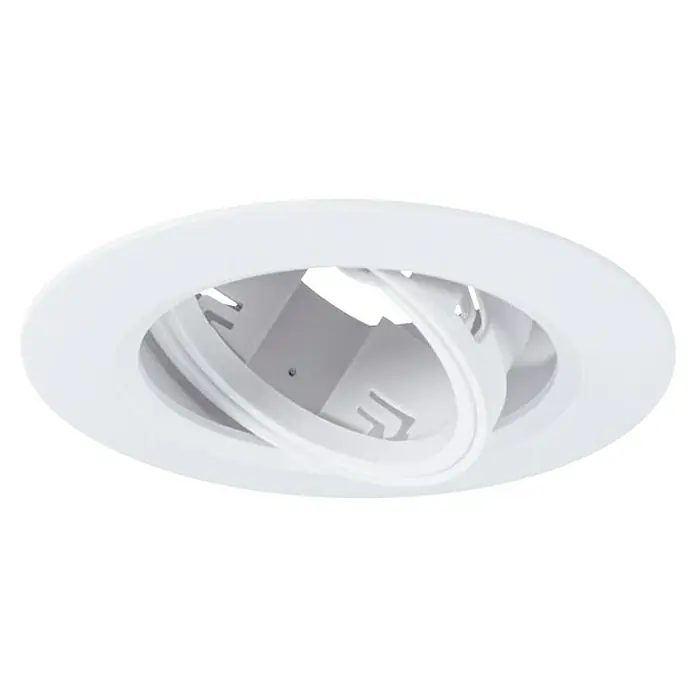 Paulmann Einbauleuchte - 10 W, 9 cm, Weiß, 12 Stk., Schwenkbar - Nahaufnahme einer runden, weißen Einbaulampe mit verstellbarem Reflektor für gezielte Beleuchtung in Innenräumen.