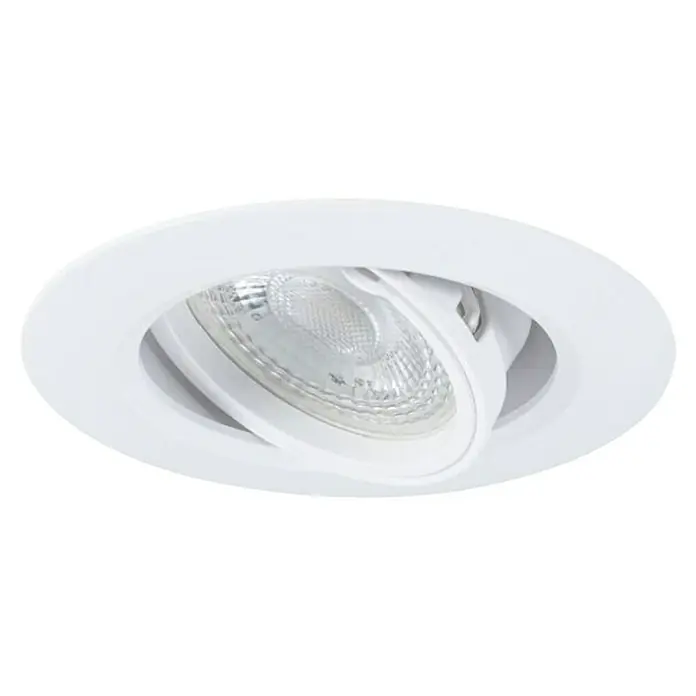 Paulmann Einbauleuchte - 10 W, 9 cm, Weiß, 12 Stk., Schwenkbar - Nahaufnahme einer weißen Einbauleuchte mit verstellbarem Spot, ideal für Akzentbeleuchtung im Innenbereich.