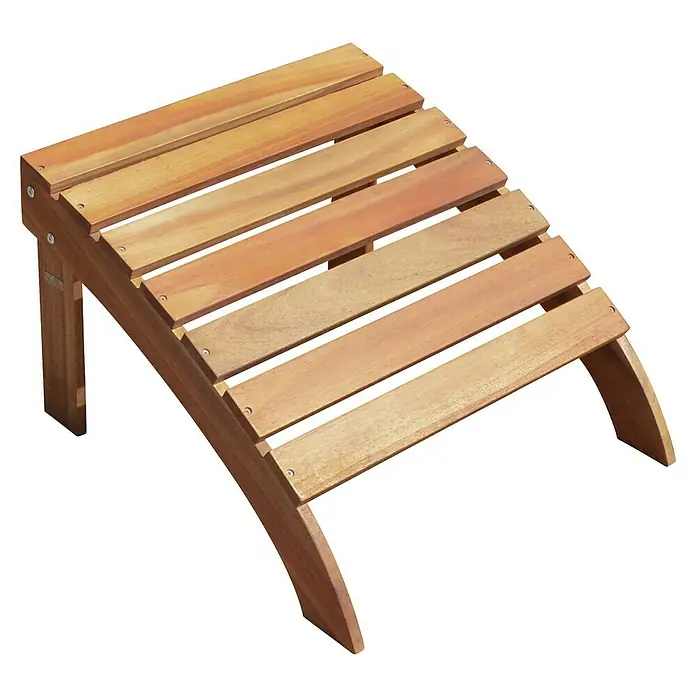 Garden Pleasure Gartenliege Harper - Eukalyptus, Natur, 2 -tlg. - Lattenrost-Fußhocker aus hellem Holz mit geschwungener Stütze.