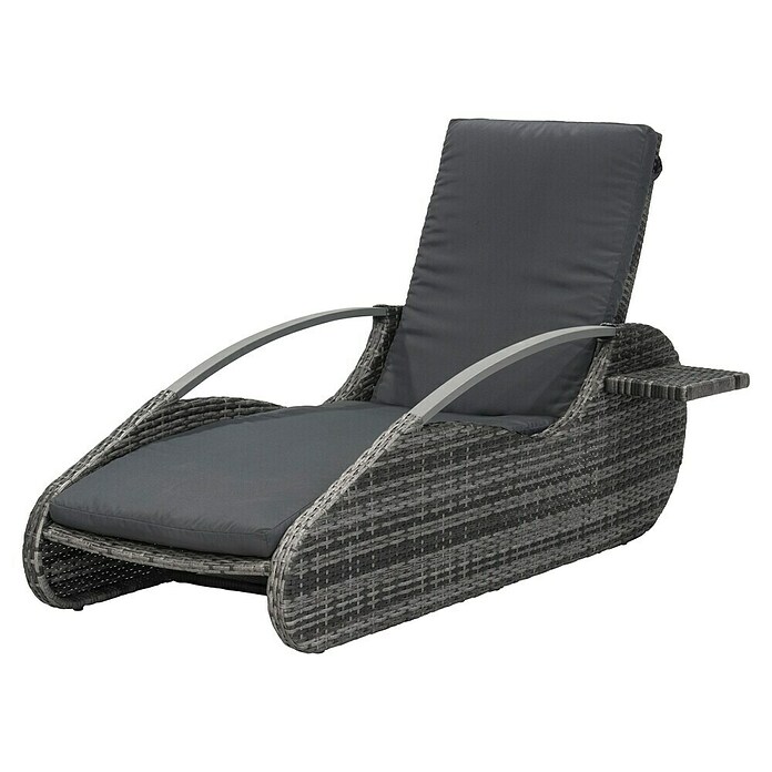 Garden Pleasure Loungeliege Alassio (Aluminium, Kunststoffgeflecht HDPE, Dunkelgrau/Anthrazit) | BAUHAUS