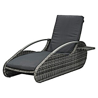 Garden Pleasure Loungeliege Alassio (Aluminium, Kunststoffgeflecht HDPE, Dunkelgrau/Anthrazit)