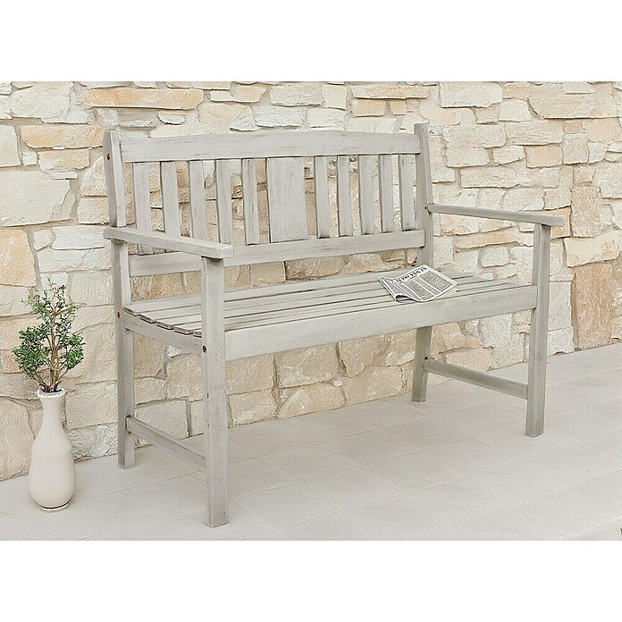 Garden Pleasure Gartenbank Stirling (B x T x H: 110 x 56,5 x 86 cm, Eukalyptus, Grau) | BAUHAUS