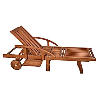 Garden Pleasure Gartenliege Beverly Hills (L x B: 195 x 74 cm, Holz, Natur, Rückenlehne verstellbar)