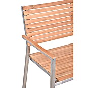 Garden Pleasure Gartenbank Denver 3-Sitzer (B x T x H: 144 x 56 x 86 cm, Teak, Natur/Silber) | BAUHAUS