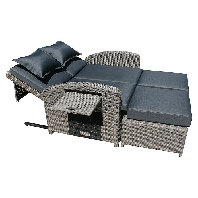 Garden Pleasure Loungesofa Nizza (Stahl, Kunststoff, Schwarz/Weidengrau) | BAUHAUS