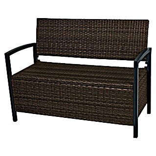 Garden Pleasure Gartenbank Ferrara (B x T x H: 117 x 58 x 86 cm, Aluminium, Polyrattan, Braun)