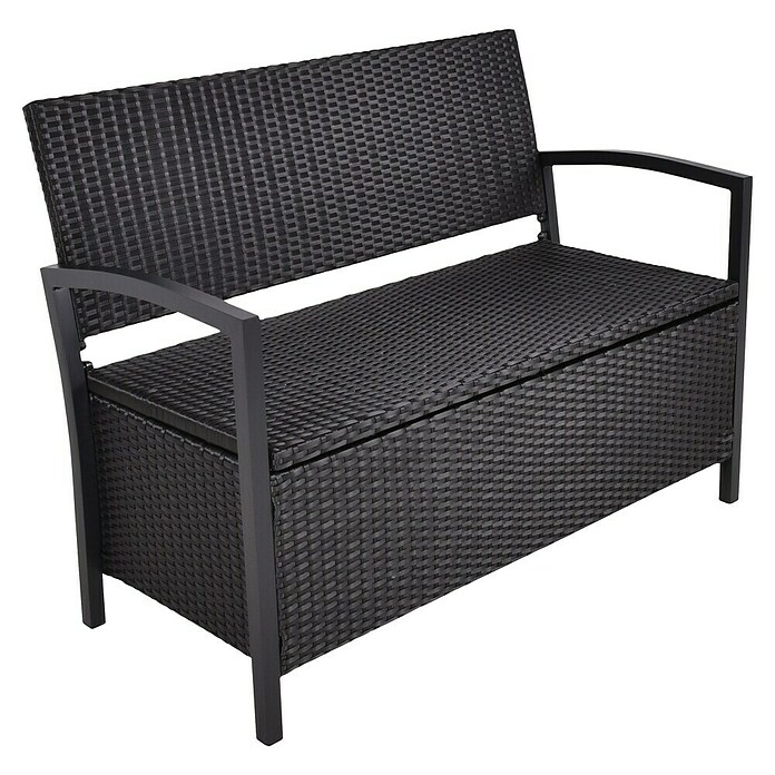 Garden Pleasure Gartenbank Ferrara (B x T x H: 117 x 58 x 86 cm, Aluminium, Polyrattan, Schwarz) | BAUHAUS