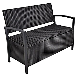 Garden Pleasure Gartenbank Ferrara (B x T x H: 117 x 58 x 86 cm, Aluminium, Polyrattan, Schwarz)